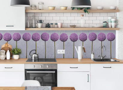 Kitchen wall cladding flower