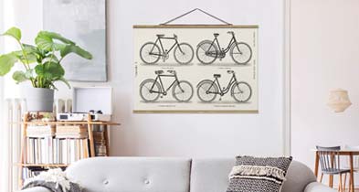 Fabric print with posters hangers