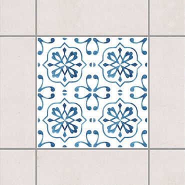 Tile sticker - Blue White Pattern Series No.4
