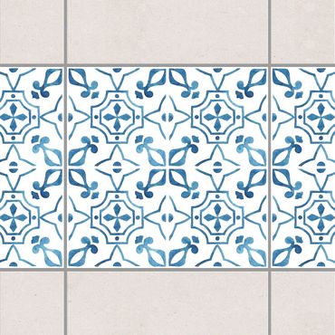 Adhesive tile border - Blue White Pattern Series No.9
