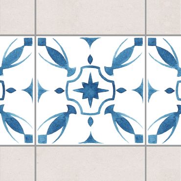 Adhesive tile border - Pattern Blue White Series No.1