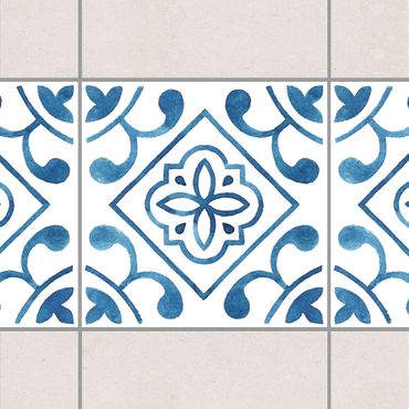 Adhesive tile border - Pattern Blue White Series No.2