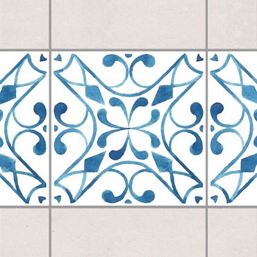 Adhesive tile border - Pattern Blue White Series No.3