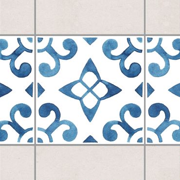 Adhesive tile border - Pattern Blue White Series No.5