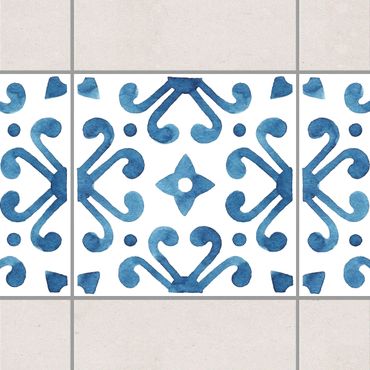 Adhesive tile border - Pattern Blue White Series No.7
