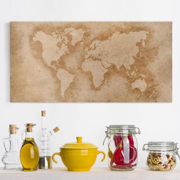 Print on canvas - Antique World Map