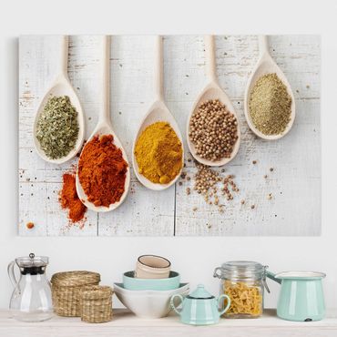 Print on canvas - Wooden Spoon With Spices
