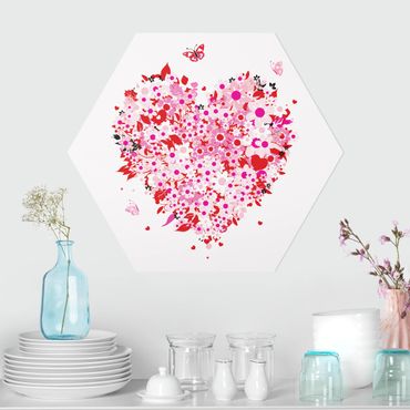 Forex hexagon - Floral Retro Heart