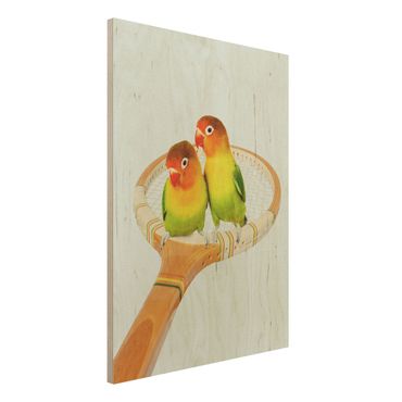 Print on wood - Tennis With Birds