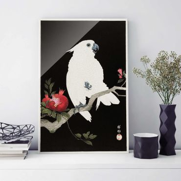 Glass print - Asian Vintage Illustration White Cockatoo