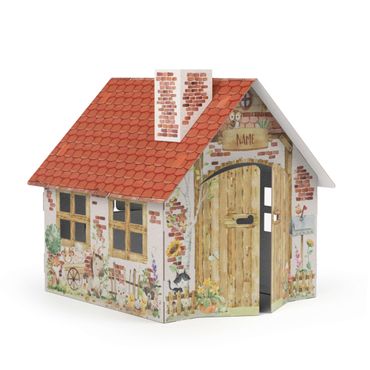 FOLDZILLA cardboard puppet theatre - Farmhouse custom text