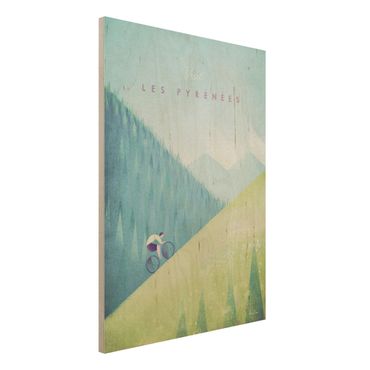 Print on wood - Travel Poster - The Pyrenees
