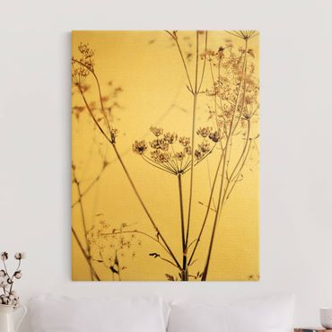 Canvas print gold - Dried Flower With Light And Shadows
