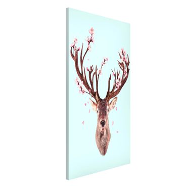 Magnetic memo board - Deer With Cherry Blossoms