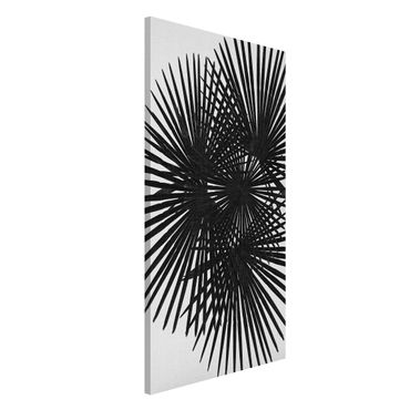 Magnetic memo board - Palm Leaves In Black And White