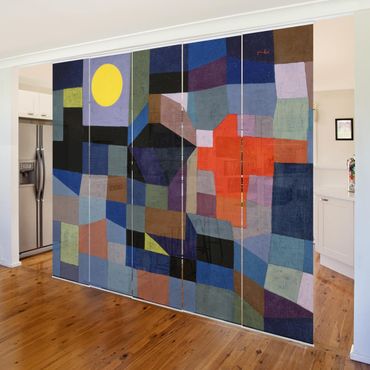Sliding panel curtains set - Paul Klee - Fire At Full Moon