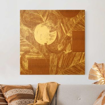 Canvas print gold - Shapes And Leaves Copper I