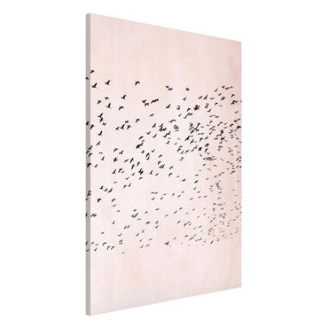 Magnetic memo board - Flock Of Birds In The Sunset