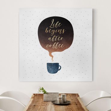 Canvas print - Life Begins After Coffee Dots