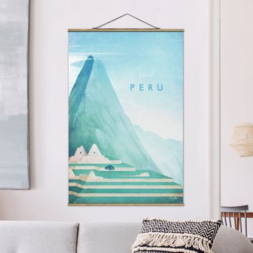 Fabric print with poster hangers - Travel Poster - Peru