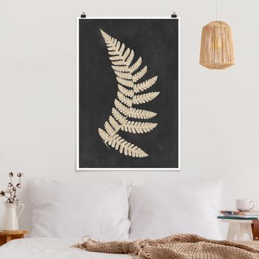 Poster flowers - Fern With Linen Structure IV