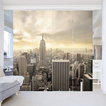 Sliding panel curtains set - Manhattan Dawn