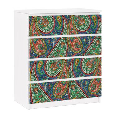 Adhesive film for furniture IKEA - Malm chest of 4x drawers - Filigree Paisley Design