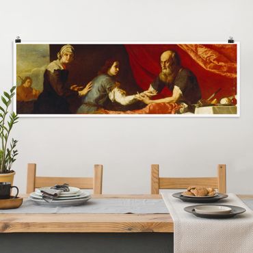 Panoramic poster art print - Jusepe De Ribera - Isaac Blessing Jacob