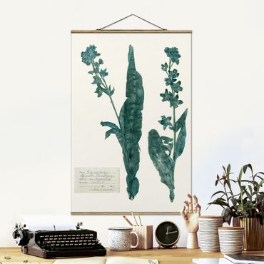 Fabric print with poster hangers - Pressed Flowers - Hound's Tongue