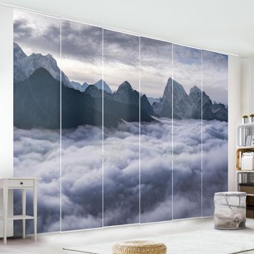Sliding panel curtains set - Sea Of ​​Clouds In The Himalayas