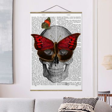 Fabric print with poster hangers - Scary Reading - Butterfly Mask
