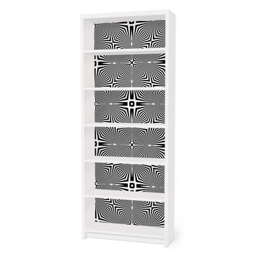 Adhesive film for furniture IKEA - Billy bookcase - Abstract Ornament Black And White
