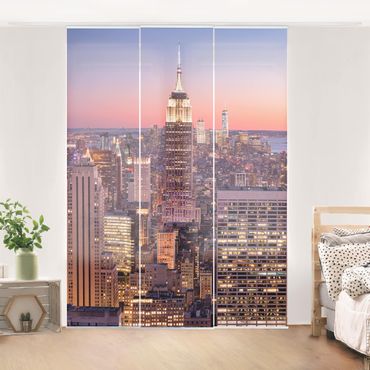 Sliding panel curtains set - Sunset Manhattan New York City