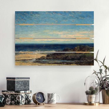 Print on wood - Gustave Courbet - The Sea - Blue Sea, Blue Sky