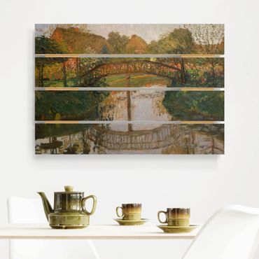 Print on wood - Otto Modersohn - Farm Garden with Bridge
