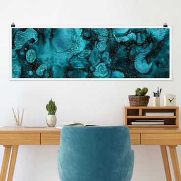Poster - Turquoise Drop With Glitter