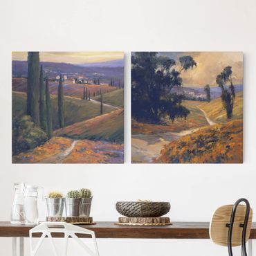 Print on canvas - Landscape In The Afternoon Set I