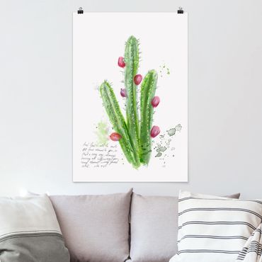 Poster flowers - Cactus With Bibel Verse II