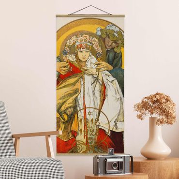 Fabric print with poster hangers - Alfons Mucha - Poster Czechoslovak Republic