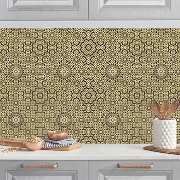 Kitchen wall cladding - Oriental Pattern With Golden Stars