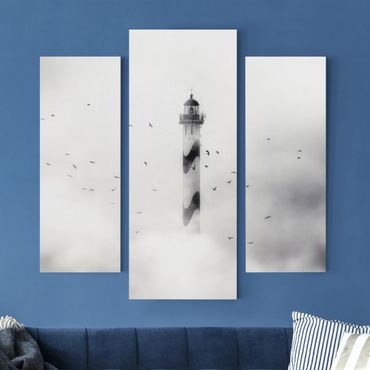 Print on canvas 3 parts - Lighthouse In The Fog