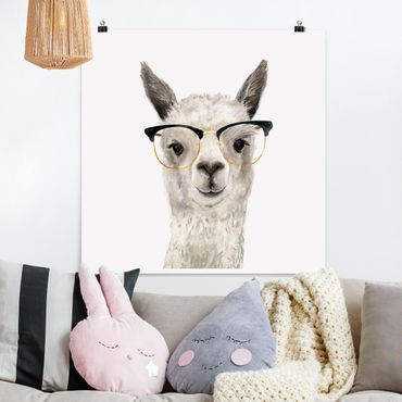 Poster - Hip Lama With Glasses I