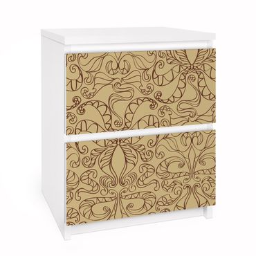 Adhesive film for furniture IKEA - Malm chest of 2x drawers - Spiritual Pattern Beige