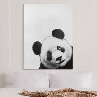 Canvas print - Illustration Panda Black And White Drawing