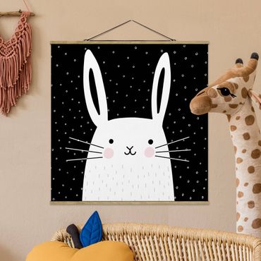 Fabric print with poster hangers - Zoo With Patterns - Hase