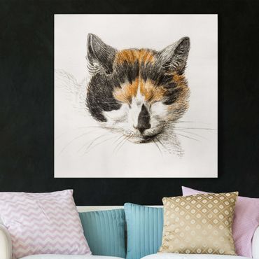 Print on canvas - Vintage Drawing Cat IV