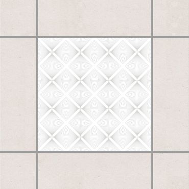 Tile sticker - Tender Vintage Caro White Light Grey