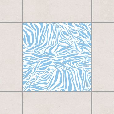Tile sticker - Zebra Design Light Blue