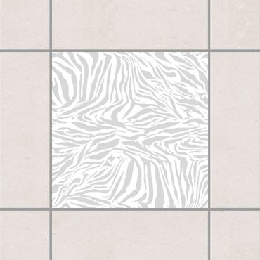 Tile sticker - Zebra Design Light Grey
