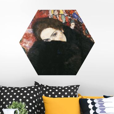 Alu-Dibond hexagon - Gustav Klimt - Lady With A Muff